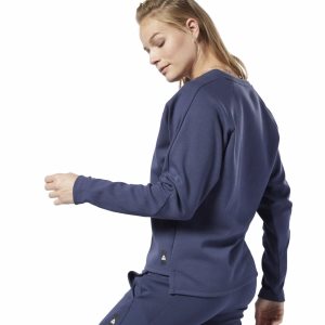 Reebok Training Supply Crew Sweatshirt Damen - Navy - DE 921-PMX